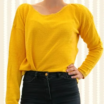 Petit pull en maille jaune cache cache taille M