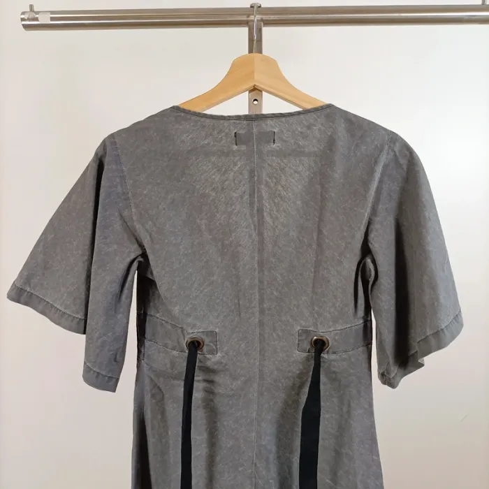 Robe grise Diesel à manches évasées taille S coupe féminine et détails lacés A1553 - photo numéro 8