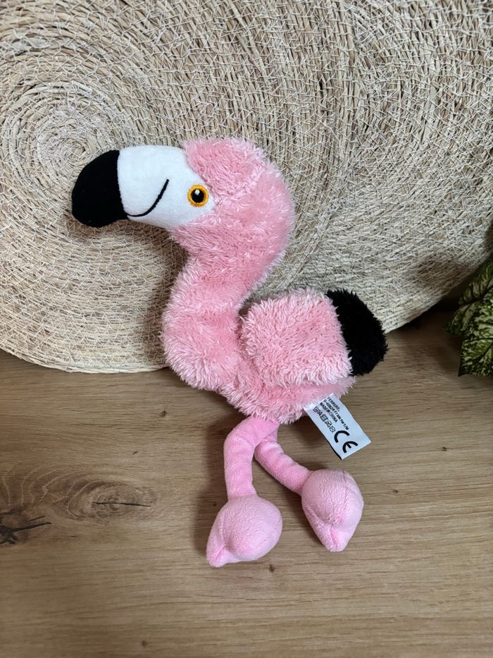 Doudou flamant rose noir kinder - photo numéro 2