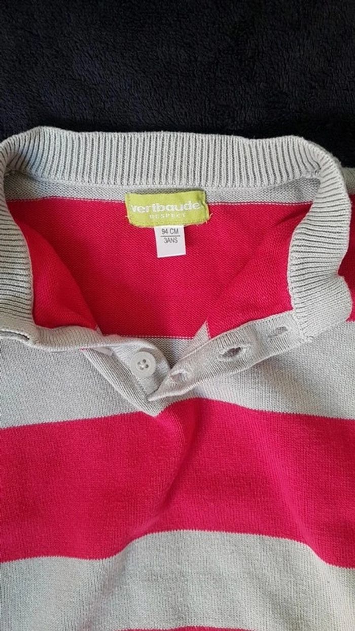 Pull 3ans beige et rouge