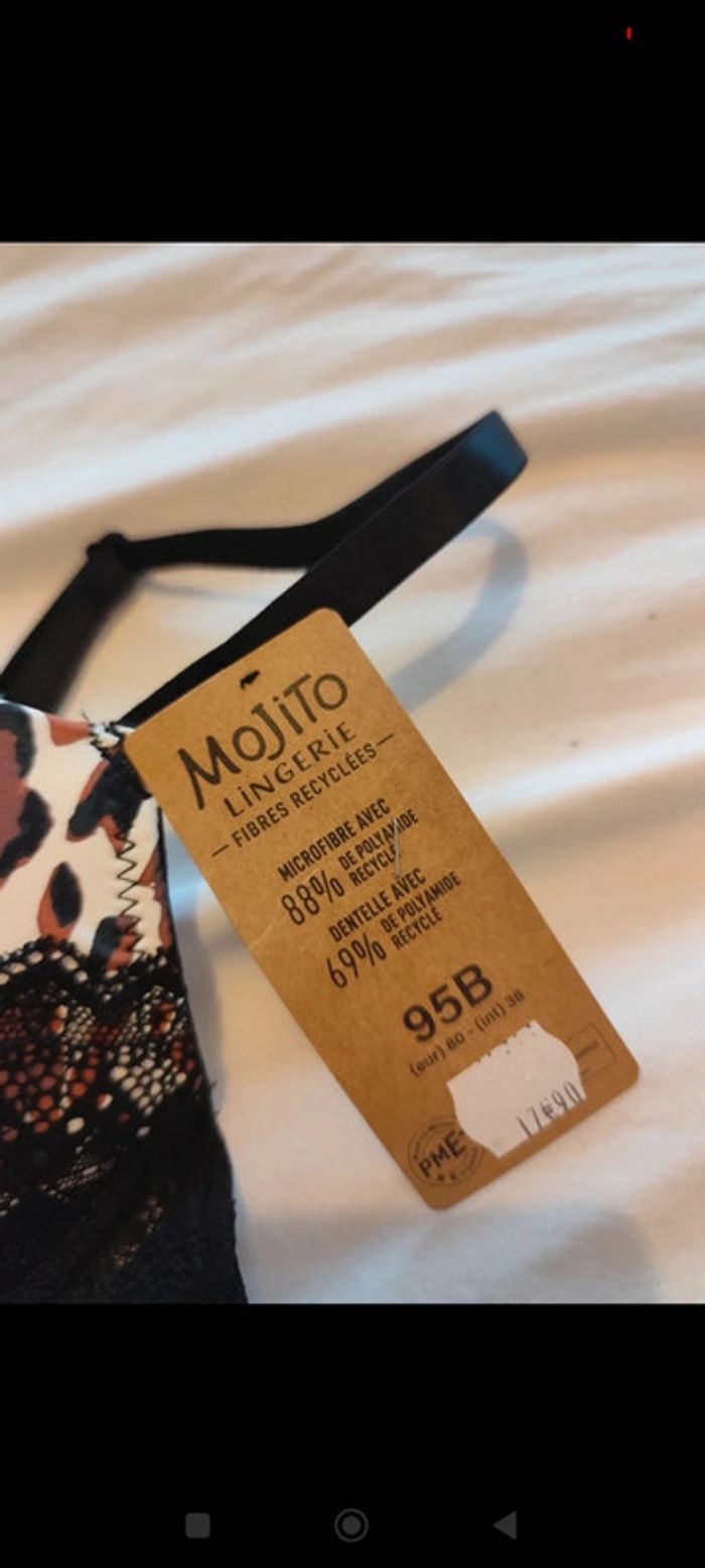 Soutien gorge leopard dentelle noire 95B Mojito - photo numéro 3