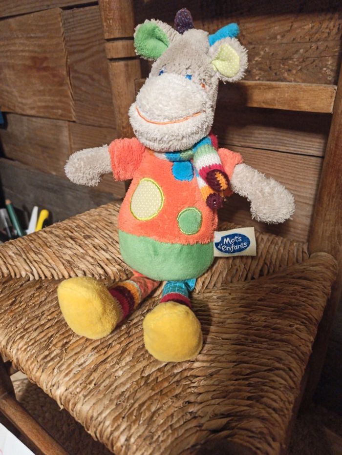 Peluche girafe mots d enfants BE - photo numéro 3