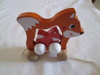 Renard en bois à tirer