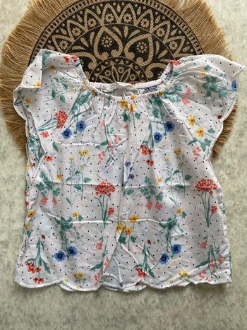 Blouse blanche fleurs fille H&M