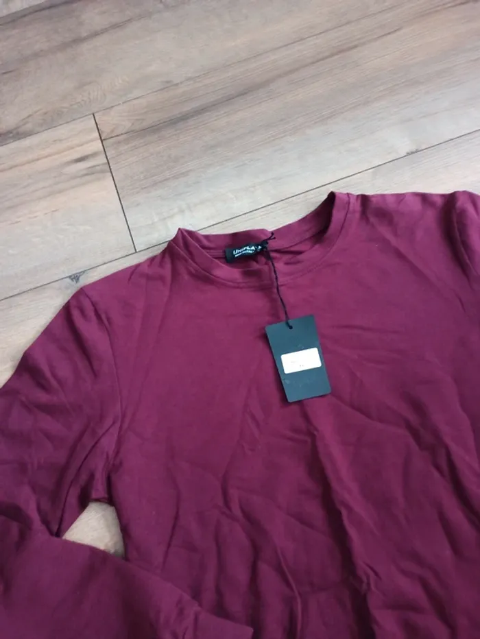 Pull mi-epais homme manches longues bordeaux xl - photo numéro 2