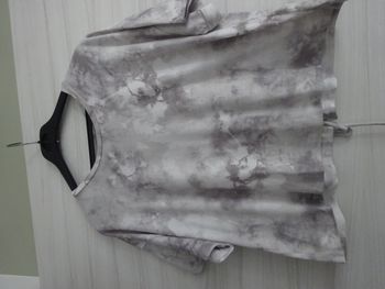 Tee shirt court stone wash gris