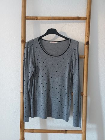 Pull gris à pois Camaïeu taille M