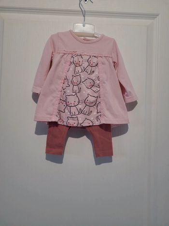 Ensemble robe tunique rose et legging Kiabi