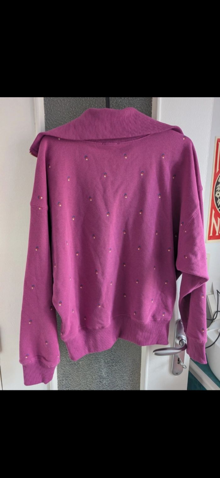 Sweat pull rose/violet vintage à motif - photo numéro 2