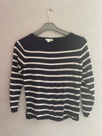 Pull manche 3/4 rayée