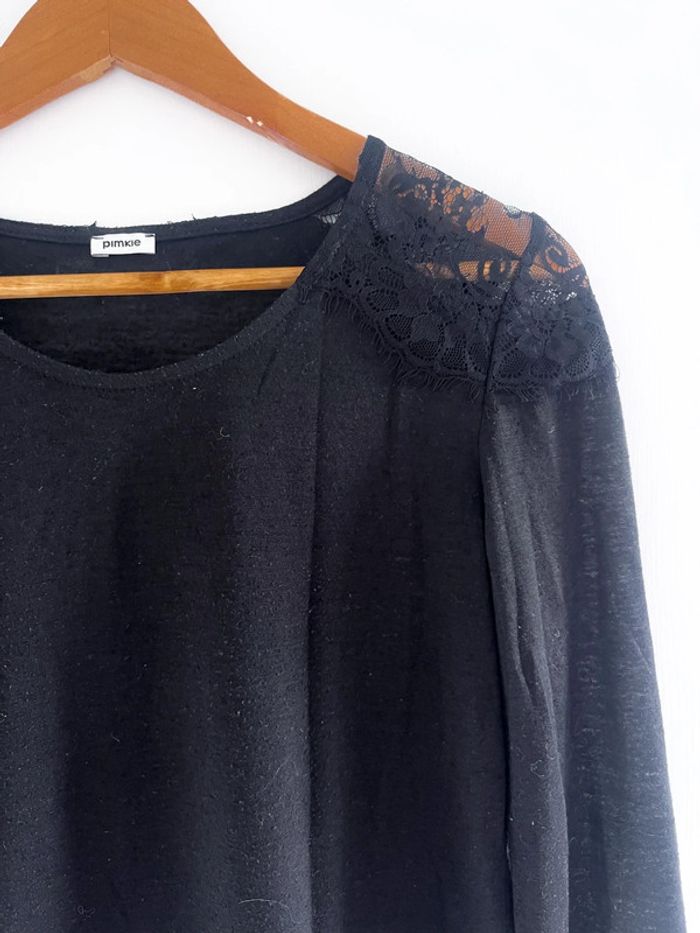 Haut manches longues noir à dentelle Pimkie - photo numéro 6