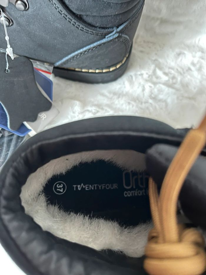 Bottines noires en cuir fourrées à l intérieur 37 - photo numéro 5