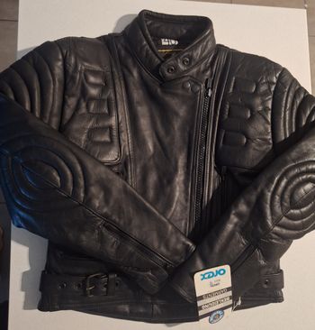 Blouson cuir primium vintage Orex noir  neuf avec etiquettes style vintage