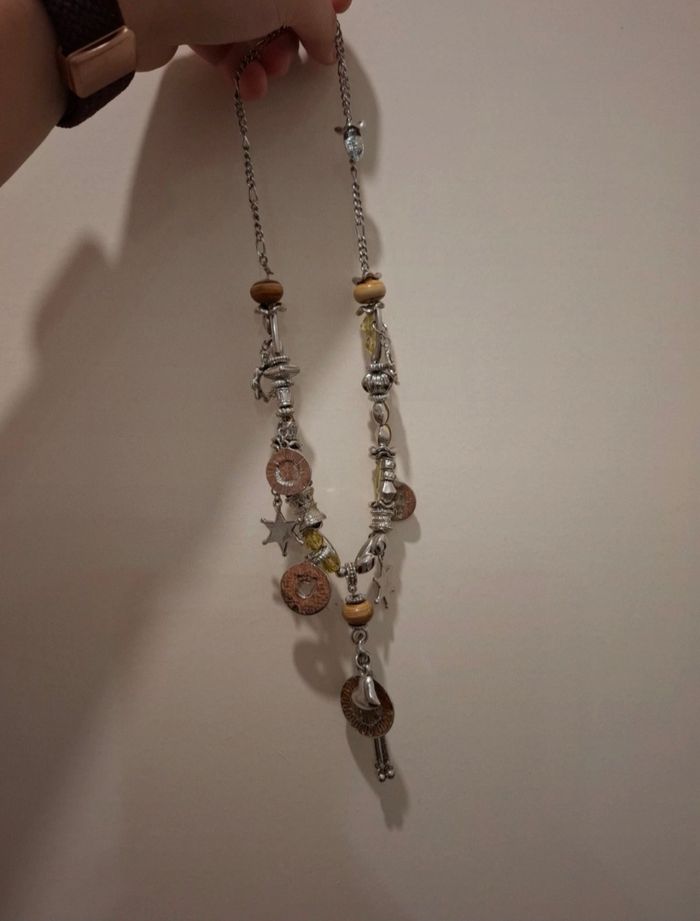 Collier breloque argenté