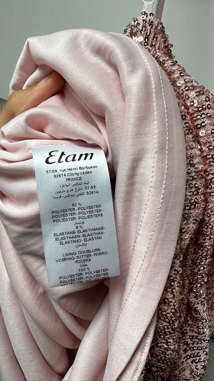 Robe courte sequins roses Etam taille S - photo numéro 4