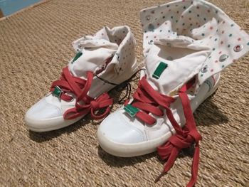 Baskets  montantes tissus blanc  Code 37