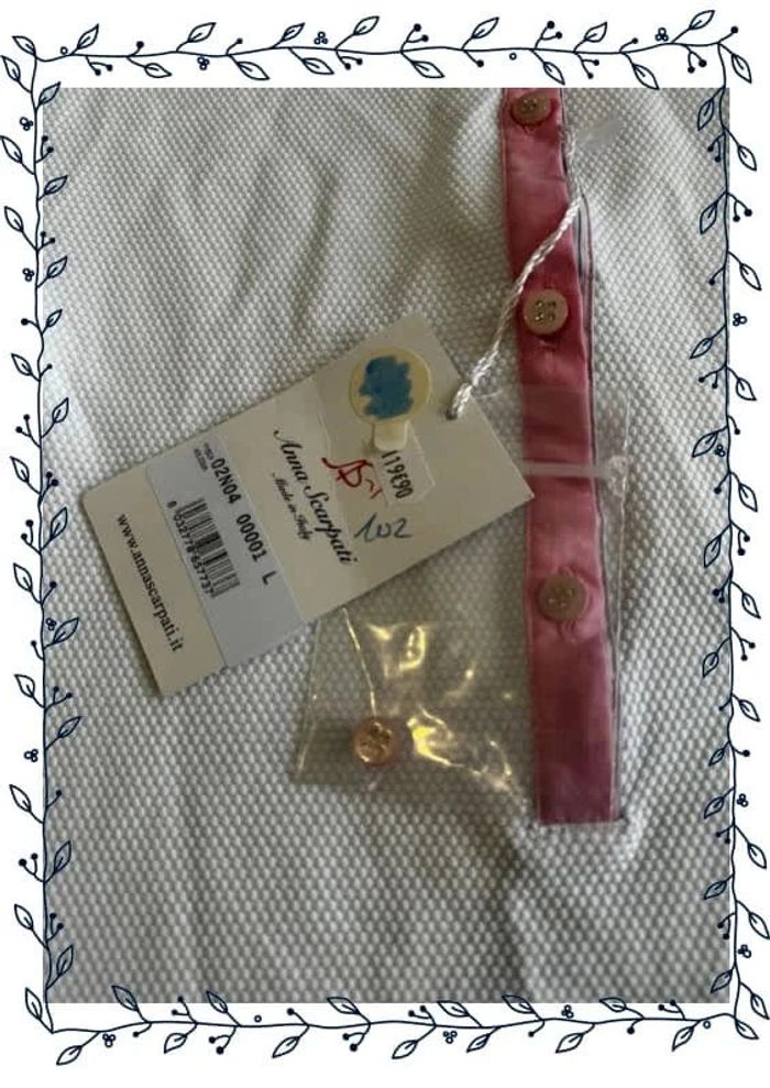 Polo rose et blanc Anna Scarpati taille L, neuf valeur 120€ - photo numéro 2