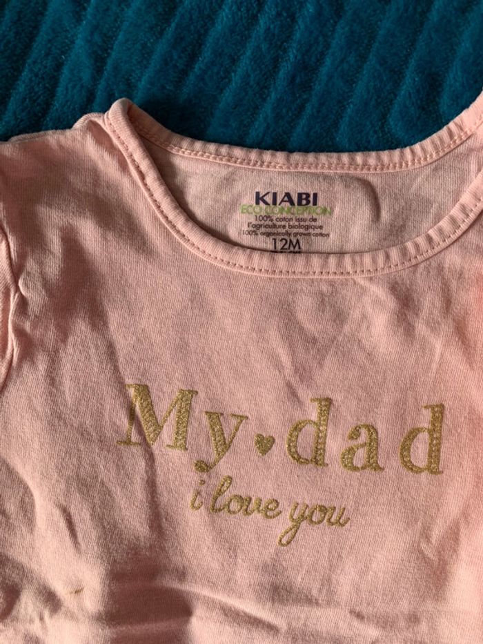 Lot 2 tee shirts 12 mois fille - photo numéro 2