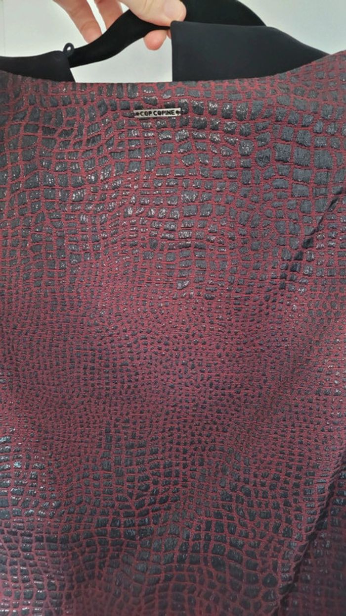 Robe écaille bordeaux et noire Cop copine 36 neuve - photo numéro 3