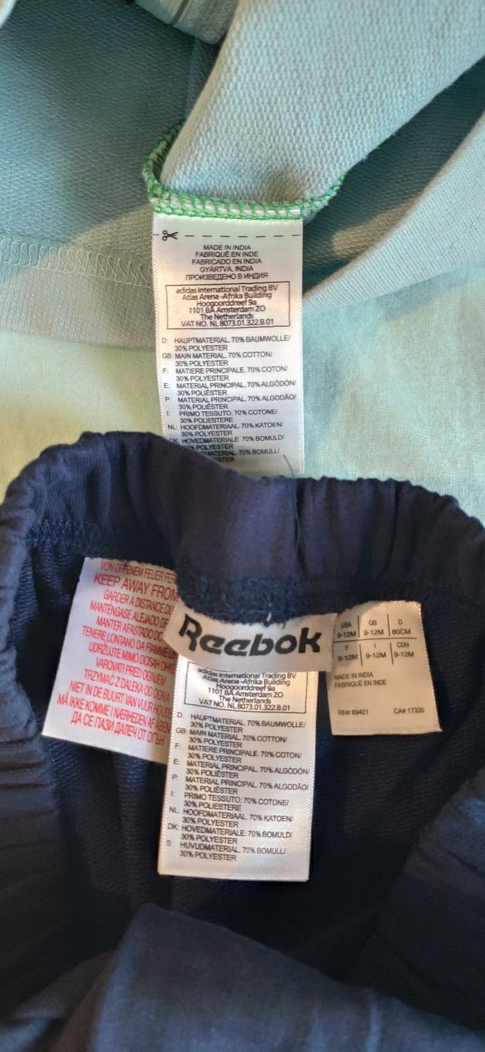 Ensemble jogging bébé garçon 9-12 mois Reebok - photo numéro 6