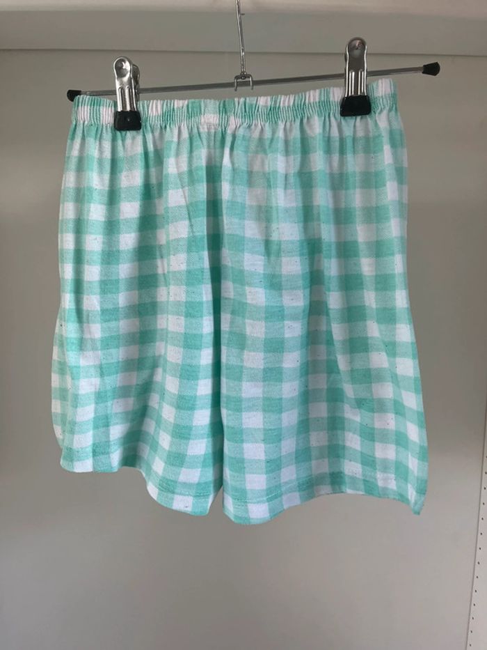 Ensemble de pyjama à carreaux verts - photo numéro 4