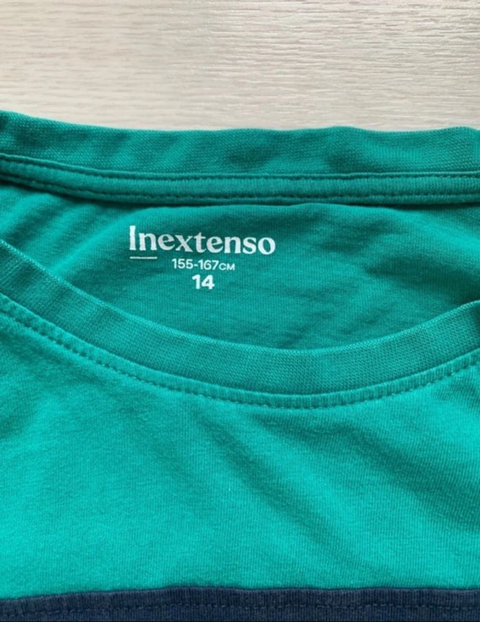 T-shirt manches longues, bleu, blanc et vert - photo numéro 3