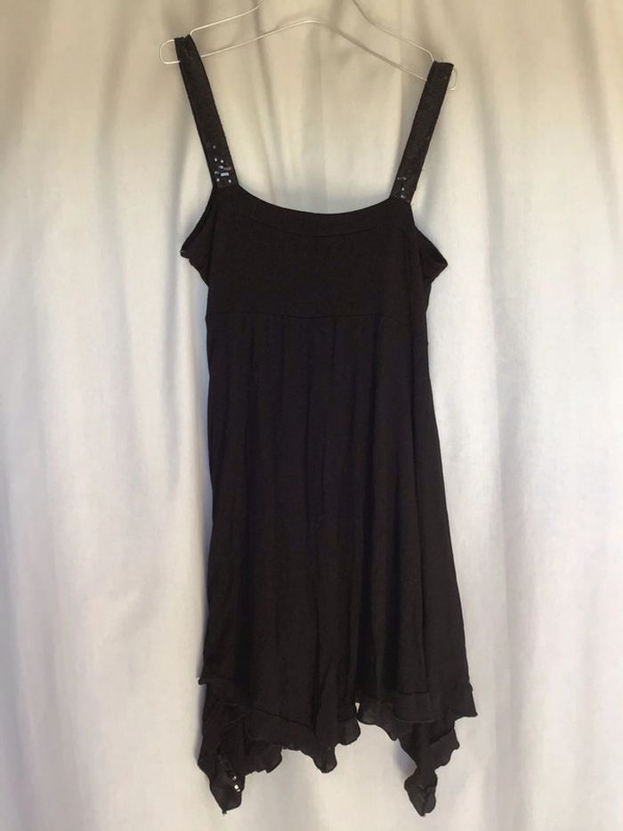 Robe tunique noire avec strass - photo numéro 2