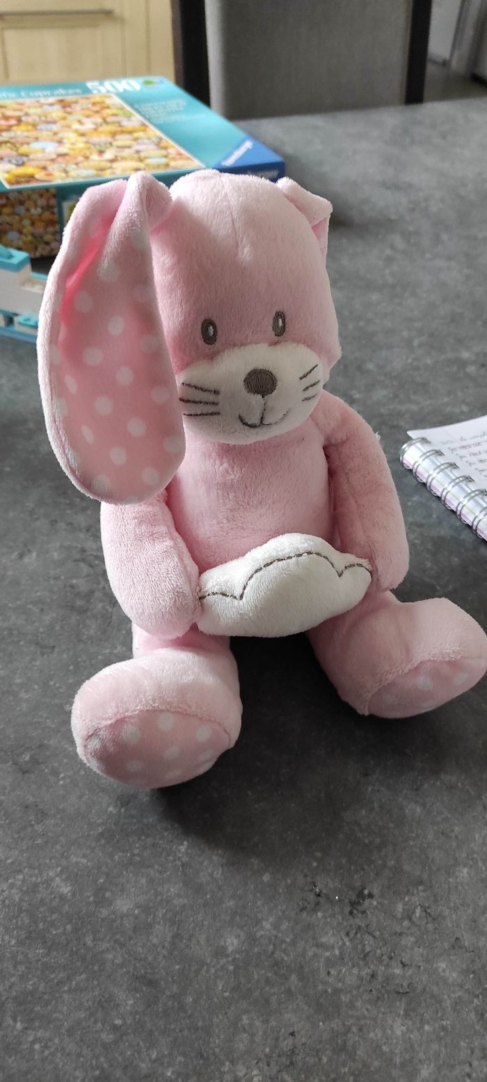 Peluche lapin rose nuage Kimbaloo - photo numéro 2