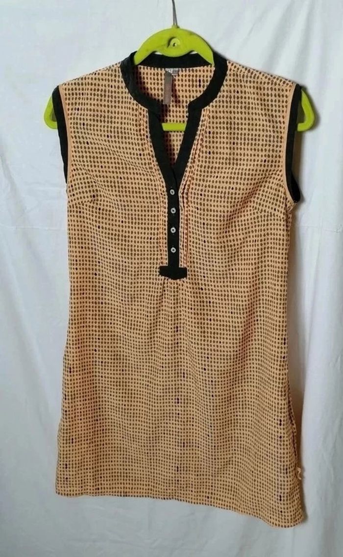 Robe à pois courte orange gris Lola Espeleta - photo numéro 9