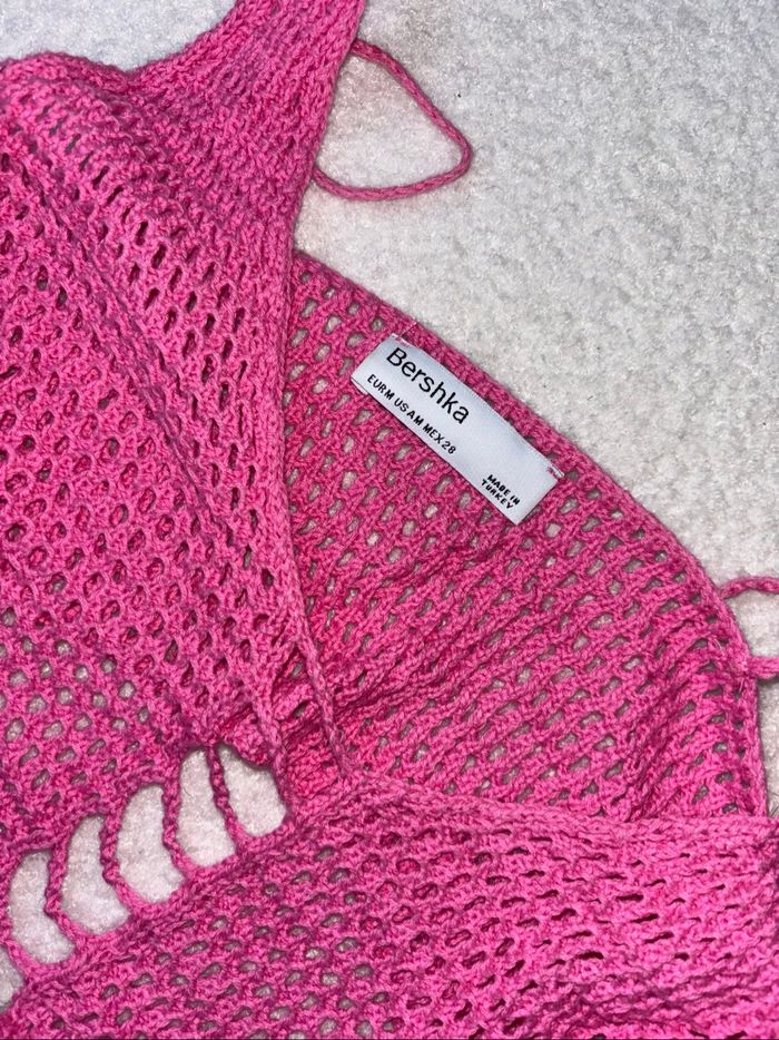 Crop top en maille rose - photo numéro 2