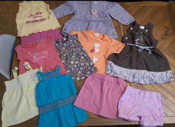 Lot 11 vêtements été bébé fille 18mois