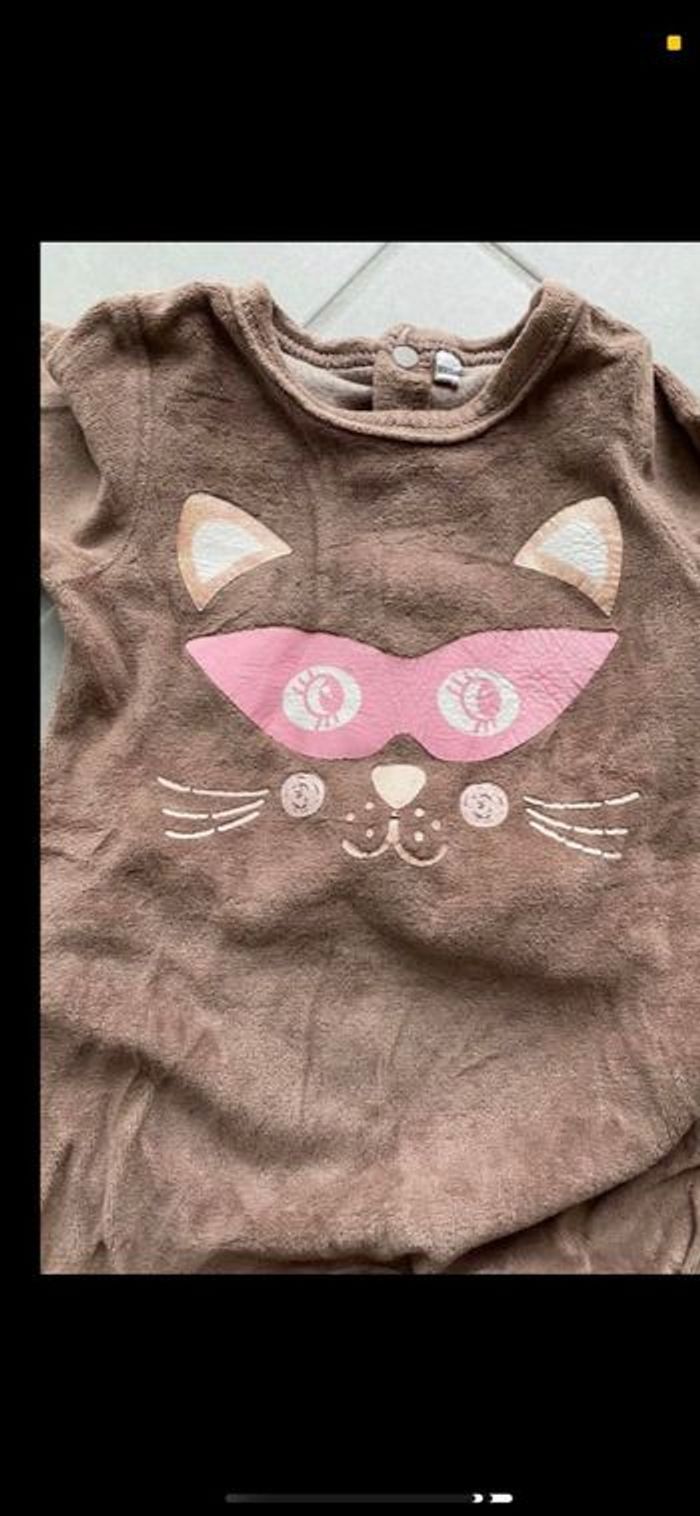 Pyjama velours Chat fille 18 mois - photo numéro 5