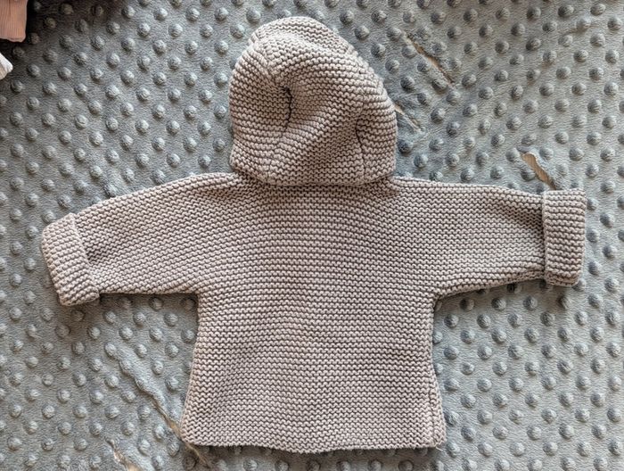 Veste à capuche en maille 1 mois - Orchestra - Gris chiné - photo numéro 2
