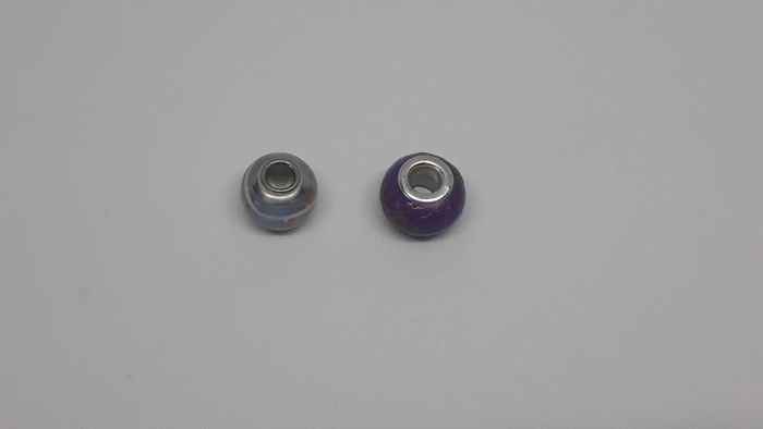 Charms perles violet et bleu-gris - photo numéro 5