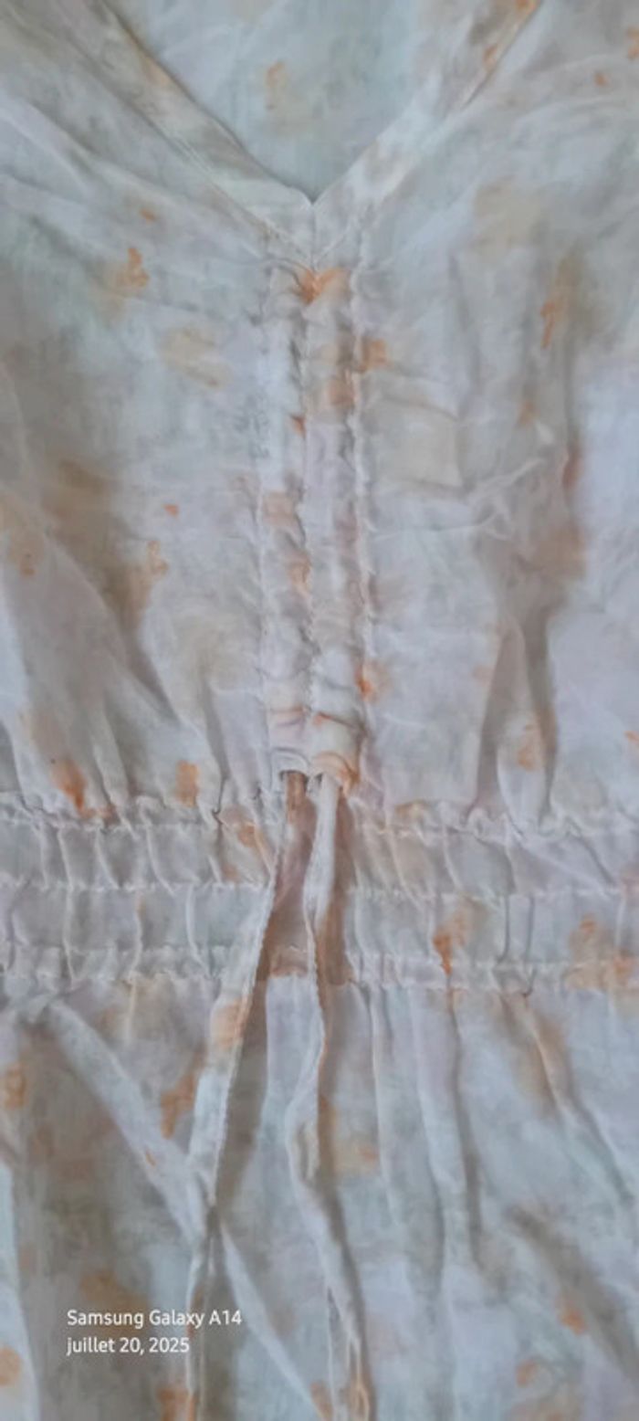 Blouse très légères manches courtes imprimé floral col V avec lien femme 40 esprit - photo numéro 16