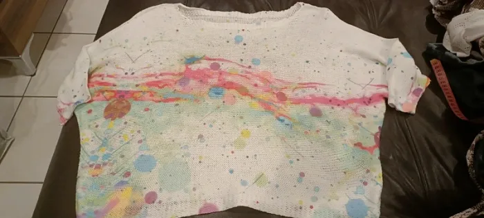 Pull taille unique coloré court - photo numéro 3