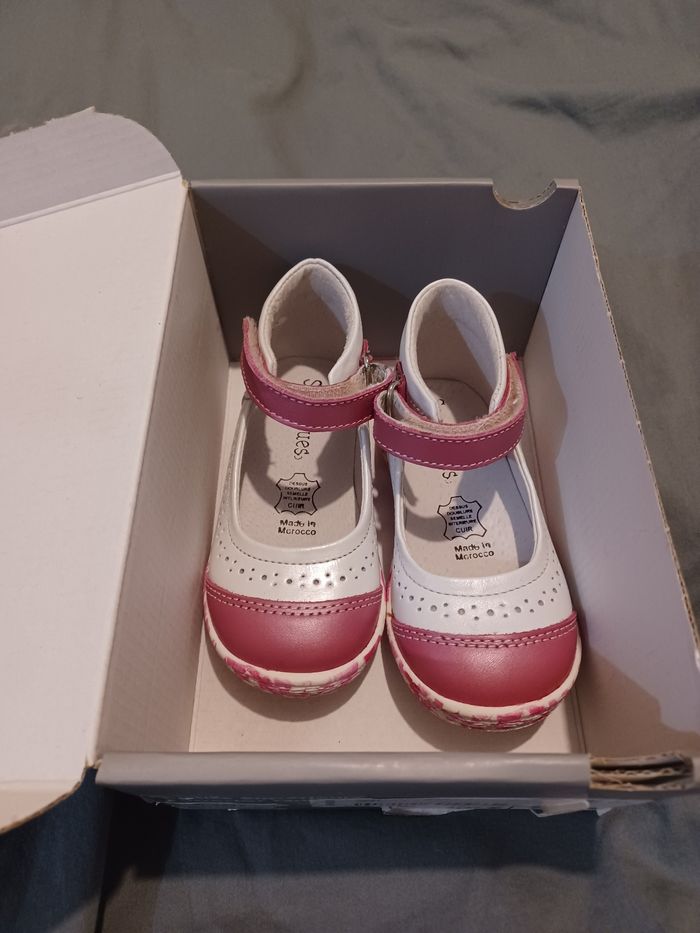 Chaussures en cuir baby girl Saxo Blue - photo numéro 3