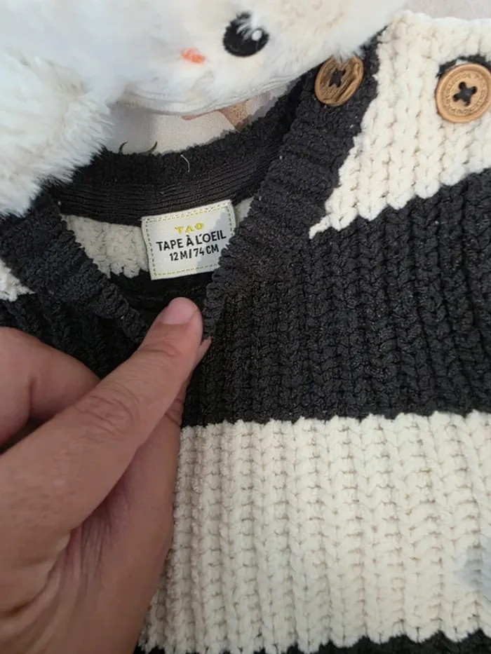 Pull rayé bébé Tape à l’Oeil 12 mois - photo numéro 3
