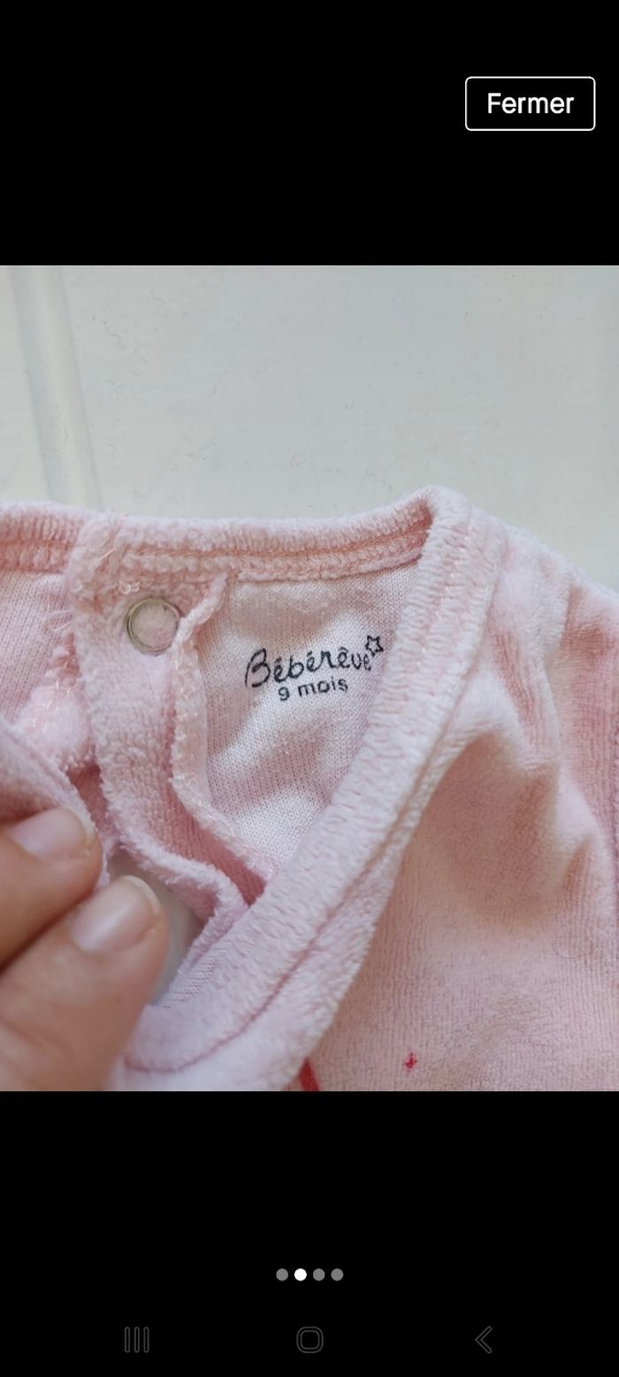 Pyjama 9 mois rose - photo numéro 2