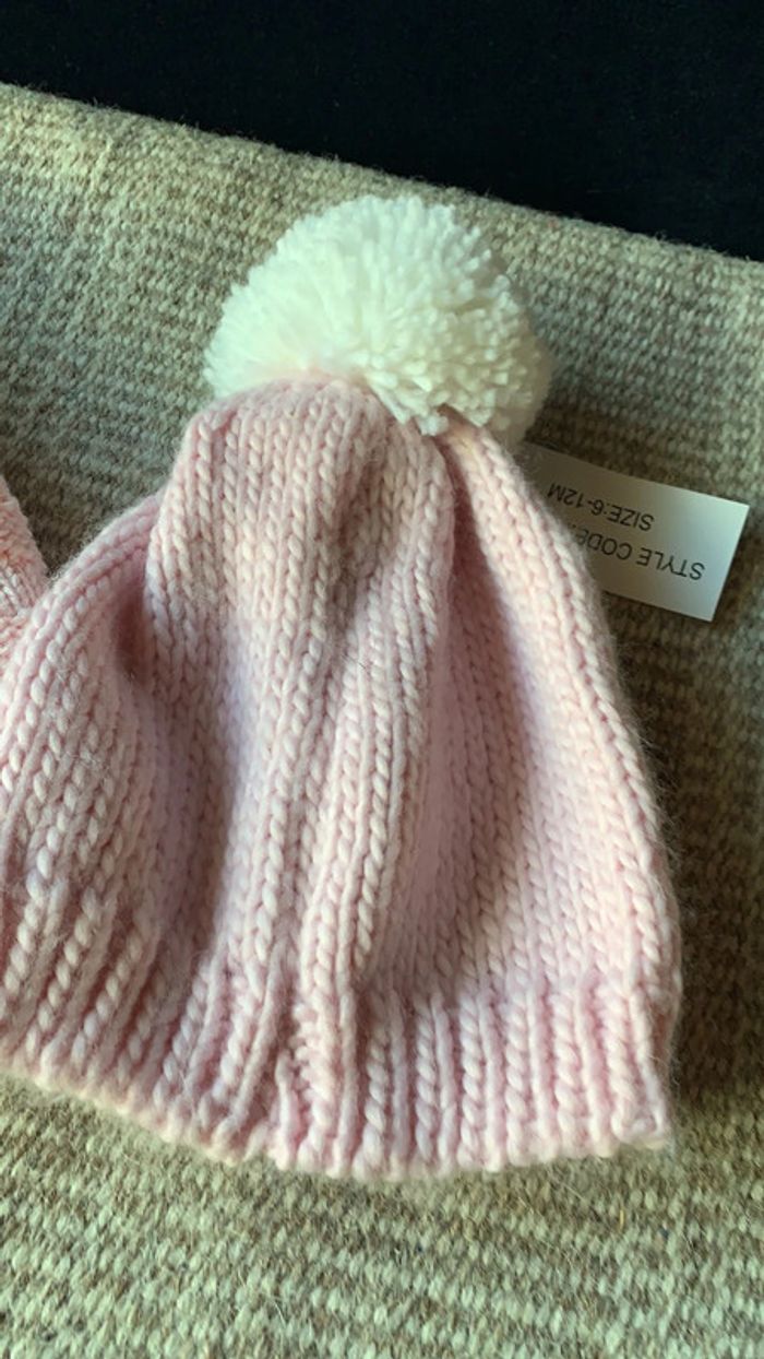 Lot bonnet fille rose 6 mois à 2 ans idée cadeau - photo numéro 2