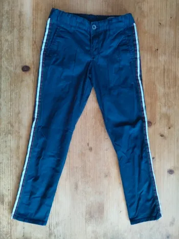 Pantalon Chino Bleu 8 Ans - Teddy Smith Rayures + Ajustable