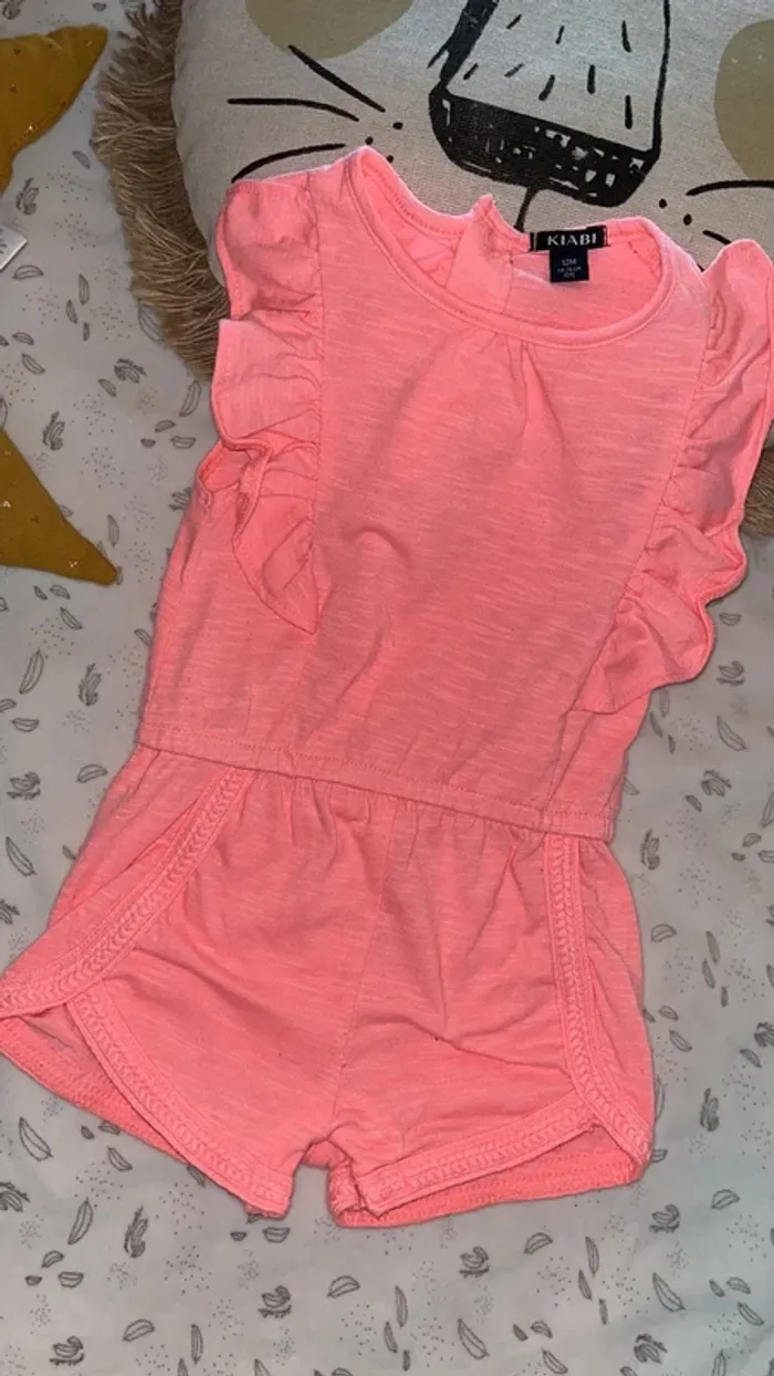 combi short 12 mois rose fluo kiabi - photo numéro 2