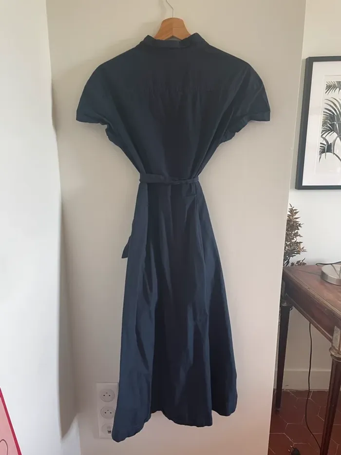 Robe chemise longue bleu marine La Redoute - photo numéro 2