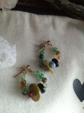 Boucles d'oreilles bohèmes en pierres naturelles