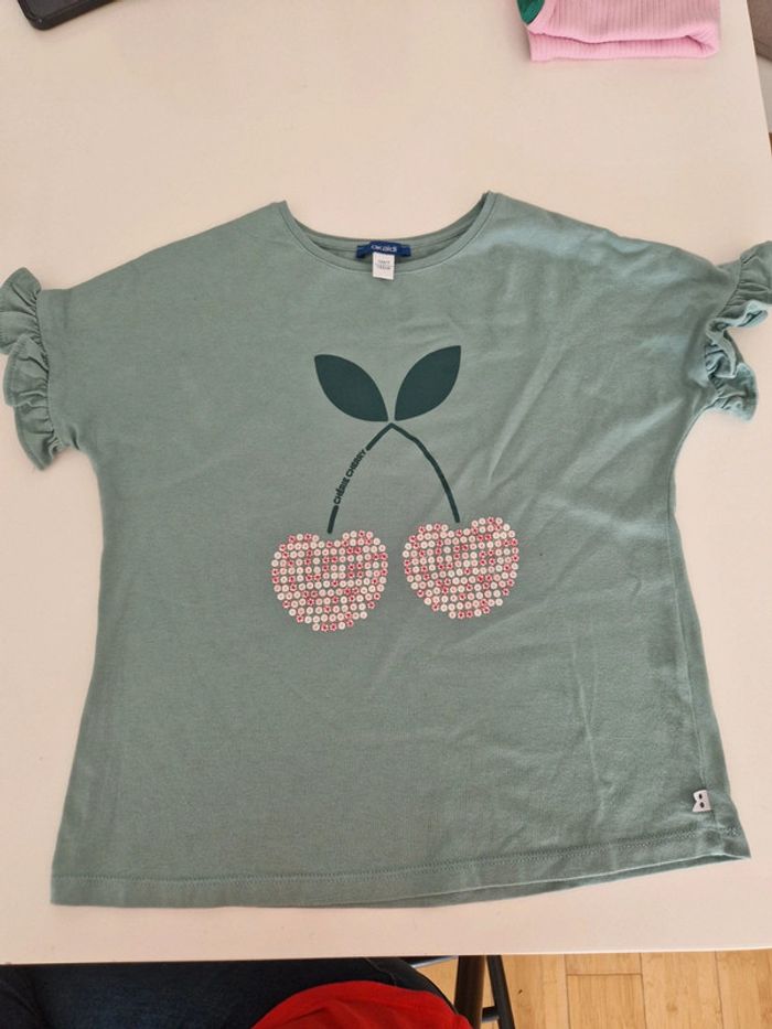 T-shirt manches courtes 12 ans Okaïdi fille cerises 🍒