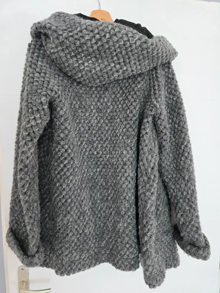Manteau gris chiné très chaud - photo numéro 4