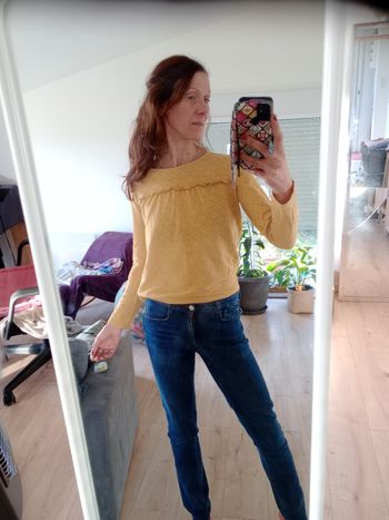 Blouse femme moutarde texturé c83