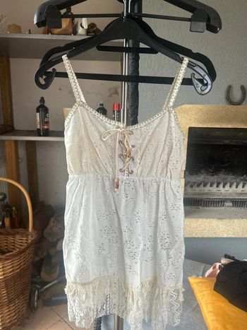 Caraco dentelle écru et doré