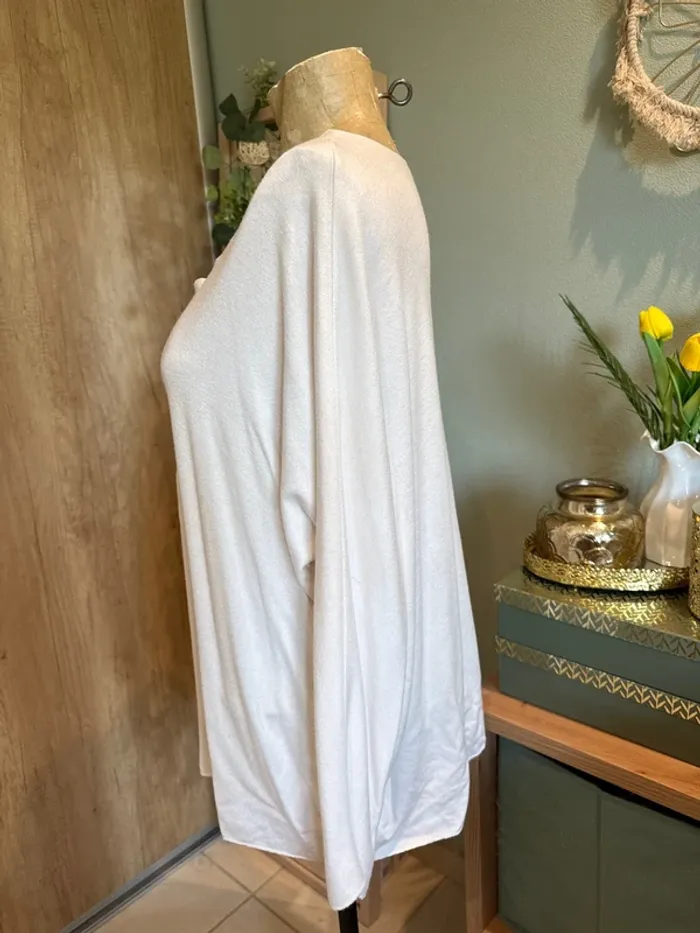 Joli pull tout doux, over size avec tête de mort, dorée devant femme - photo numéro 3