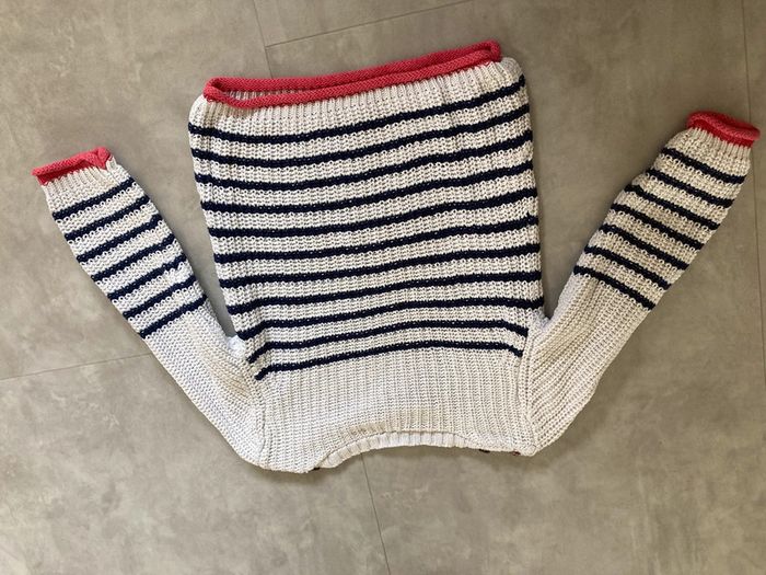 Pull marin dessin chat - photo numéro 2